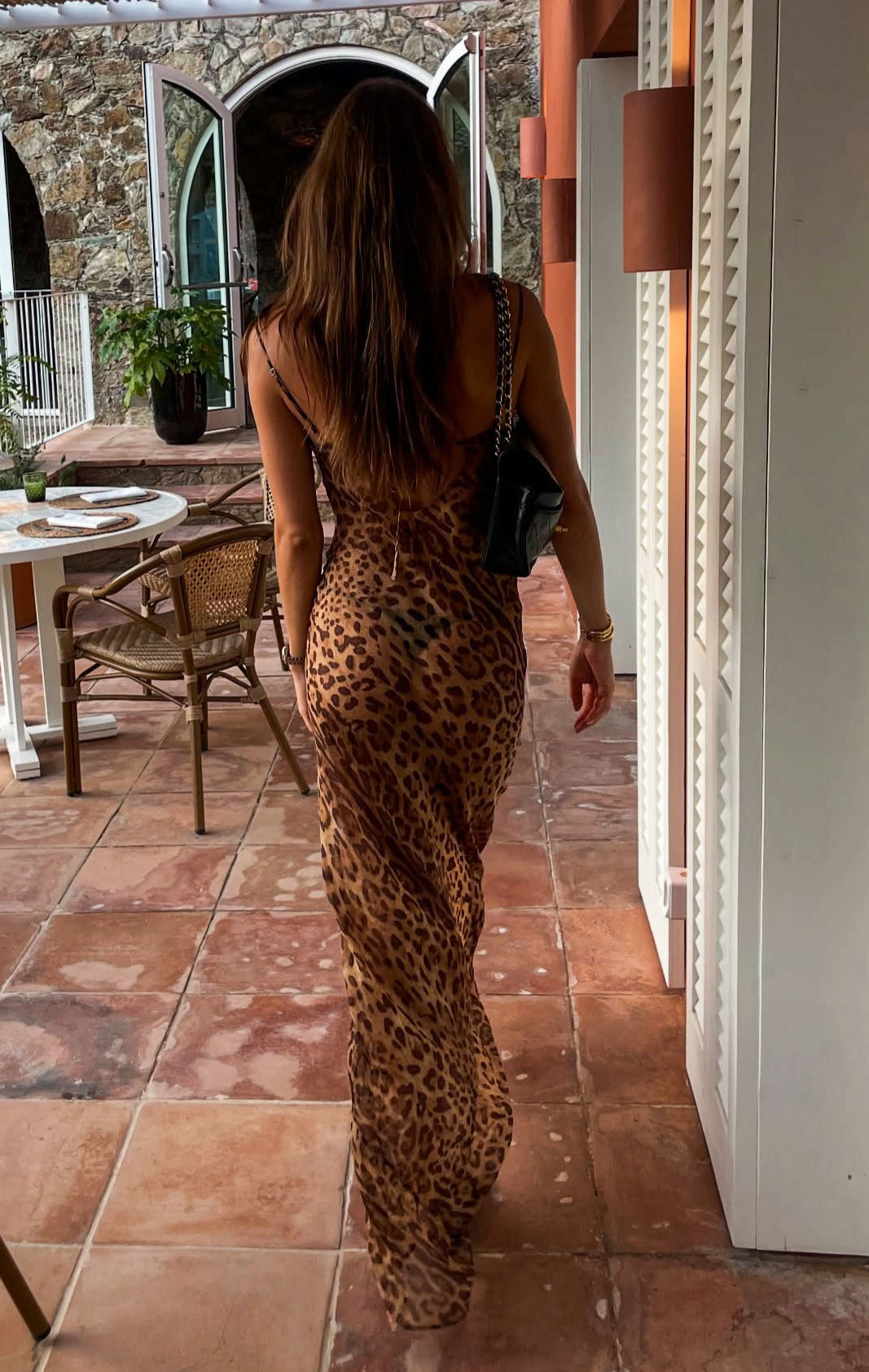 Maxi šaty Bianca Leopard Sheer Cami