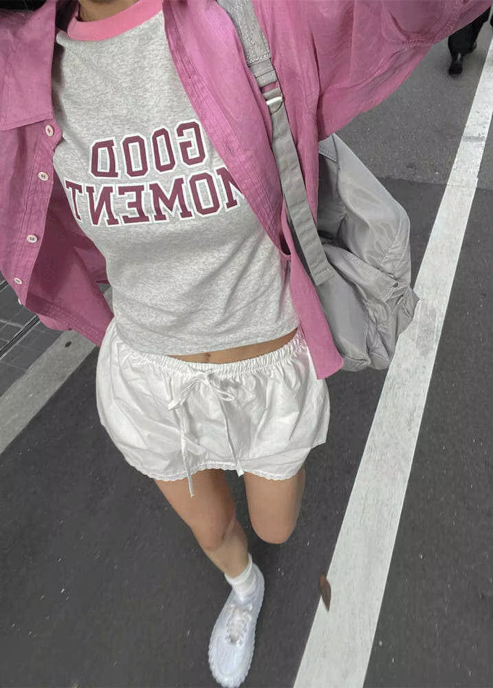Delia kawaii mini sukně set s hlubokým výstřihem