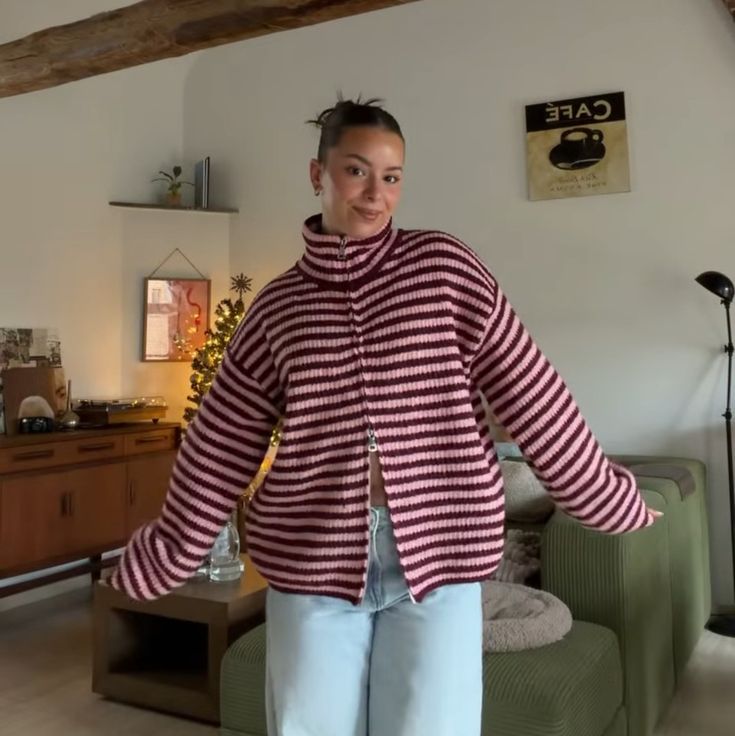 Pruhovaný pletený cardigan Valerie