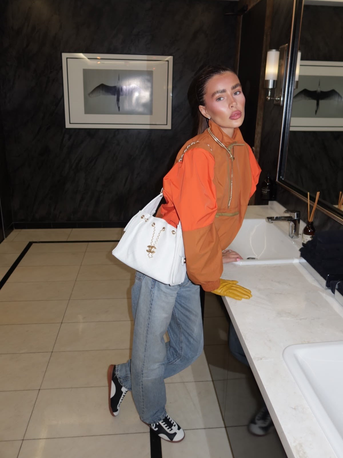 Helen vintage bunda s barevnými bloky