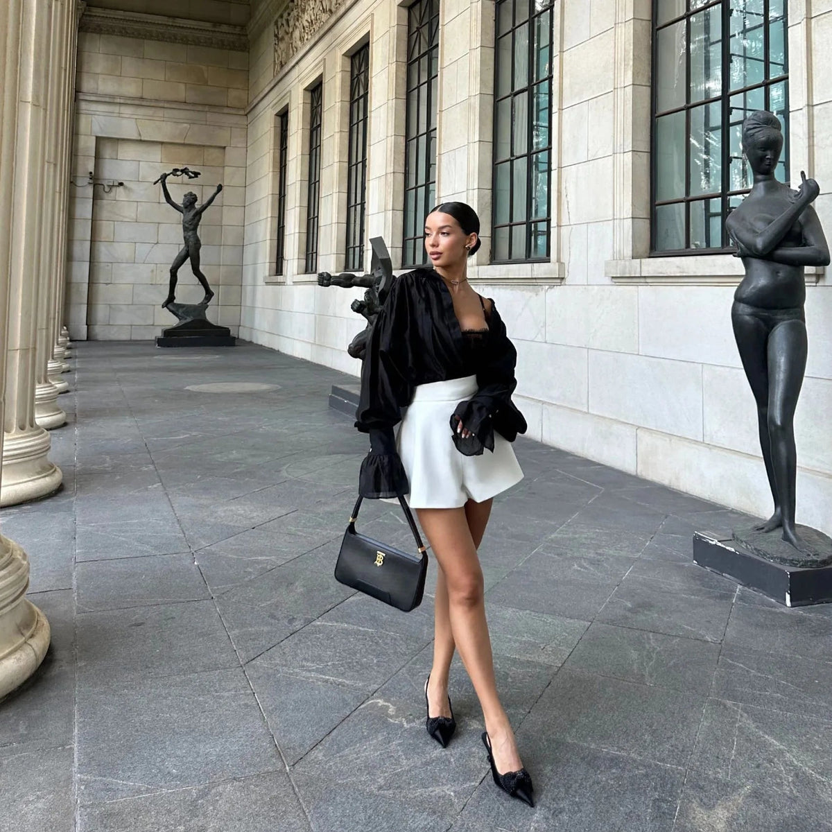 Isabella volnější košile s mašlí a nabranými rukávy