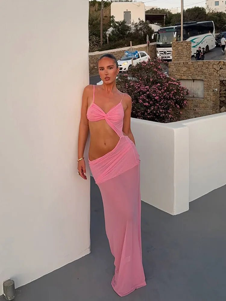 Maxi šaty Beatrice s průstřihy a kroucením