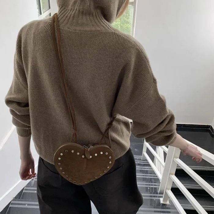 Jane vintage crossbody taška z umělého semiše