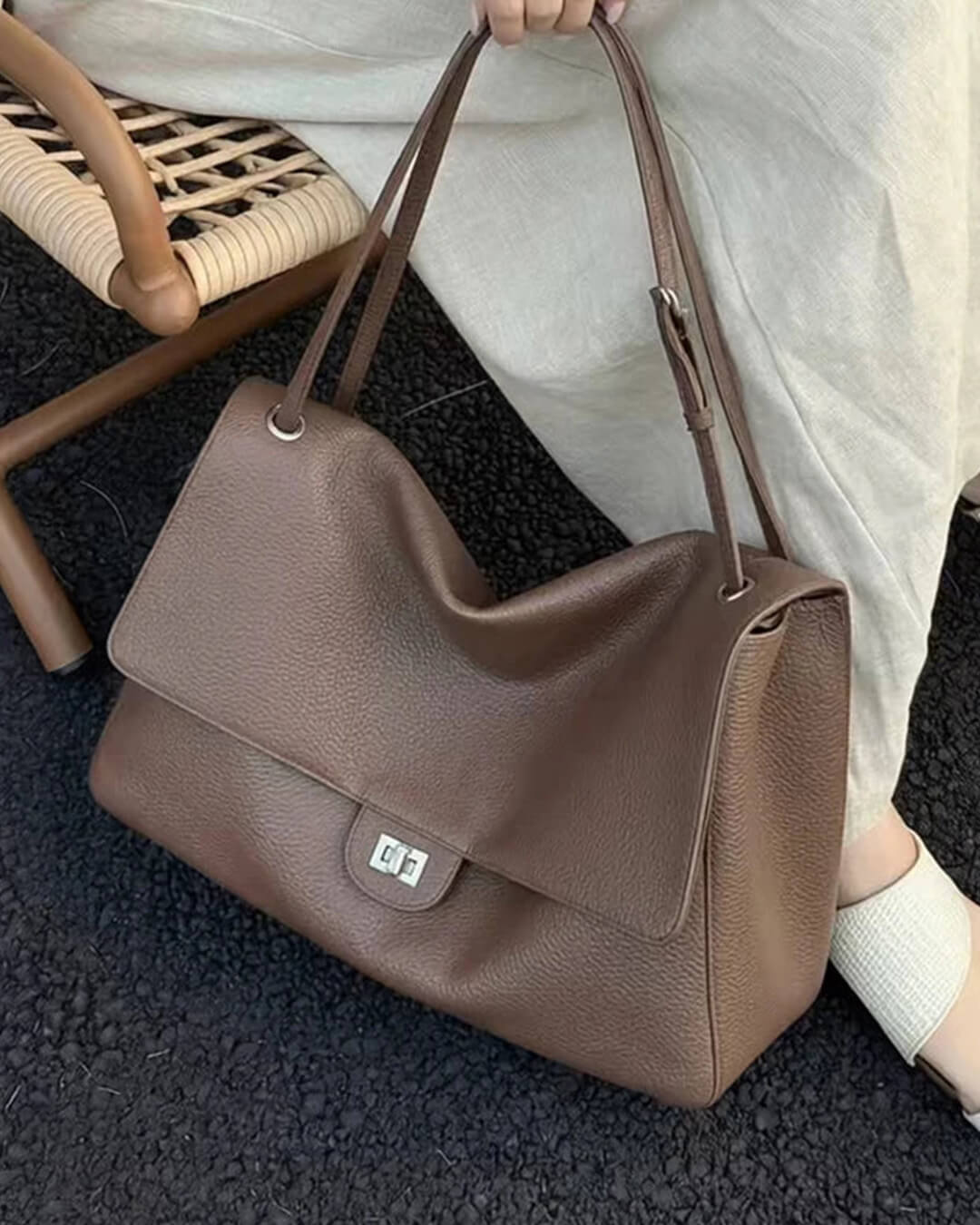 Miriam crossbody kožená shopper taška