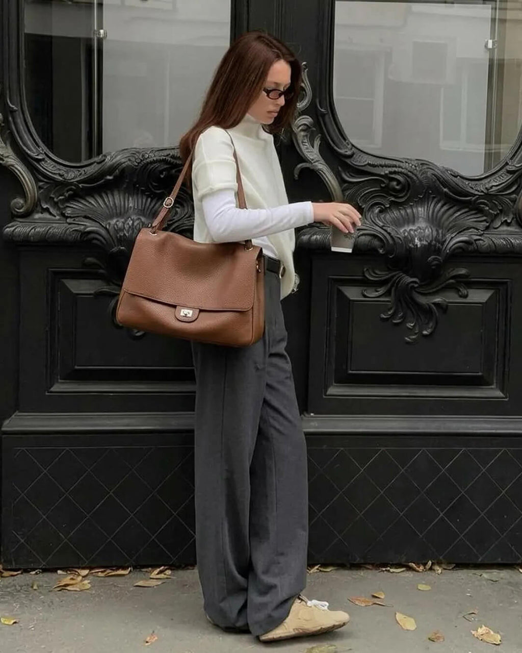 Miriam crossbody kožená shopper taška