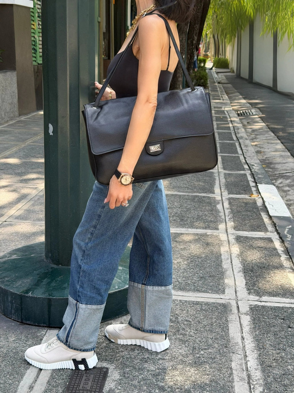 Miriam crossbody kožená shopper taška