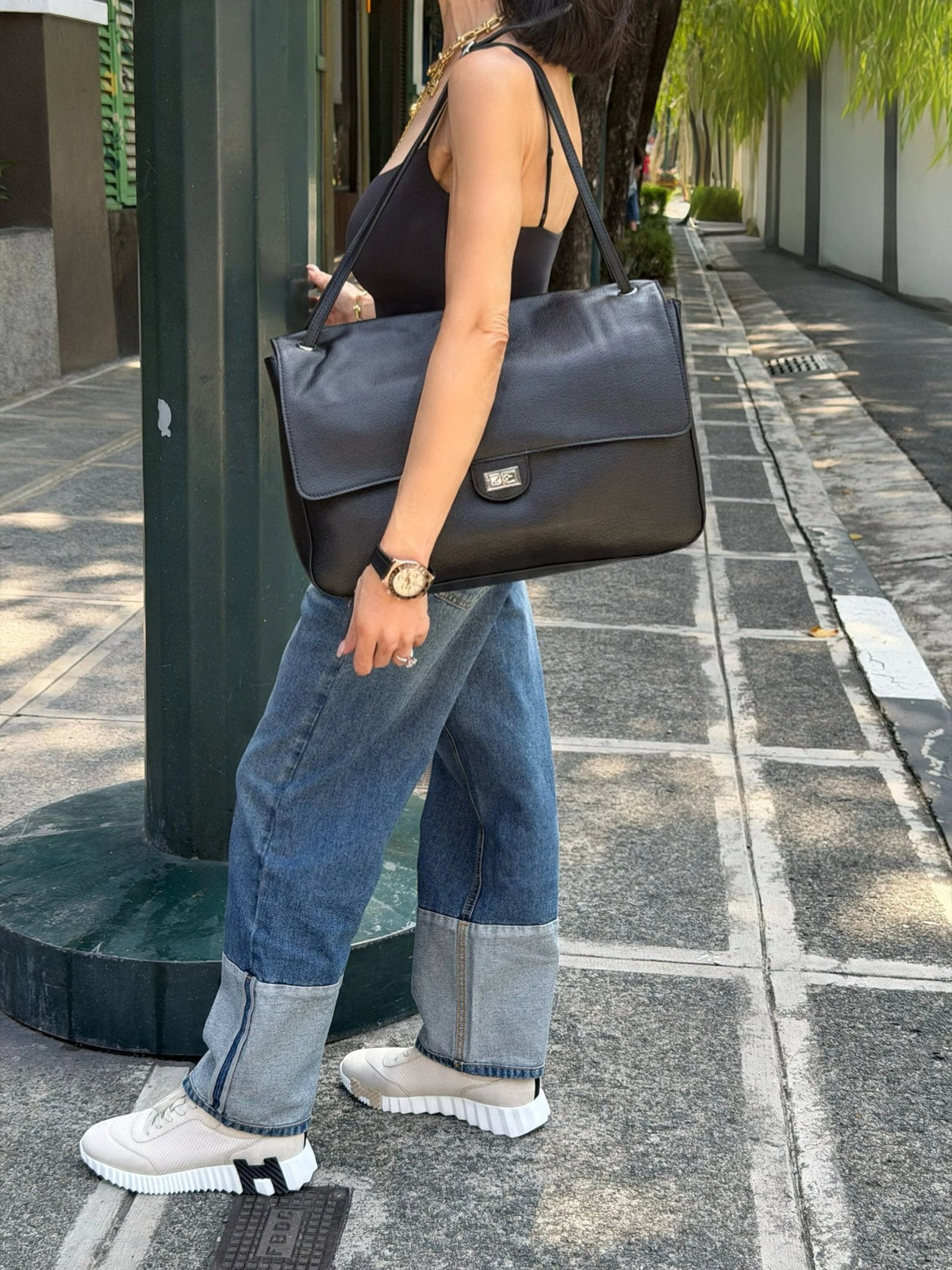Miriam crossbody kožená shopper taška