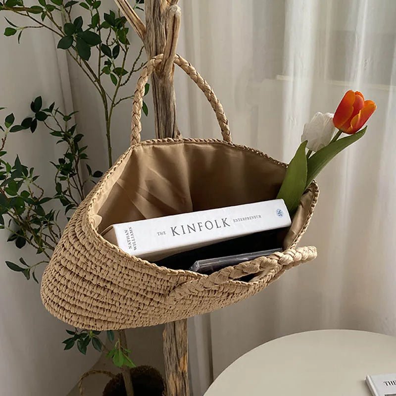 Olivia ručně pletená slámová taška tote