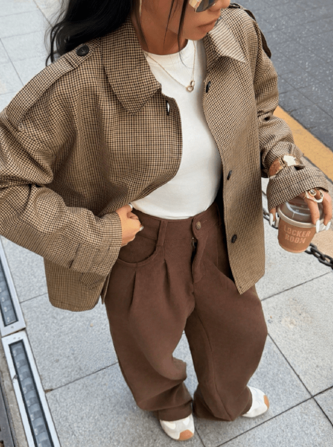 Teresa kostkované sako v pepitce
