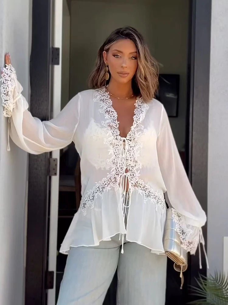 Emily krajkový cardigan top