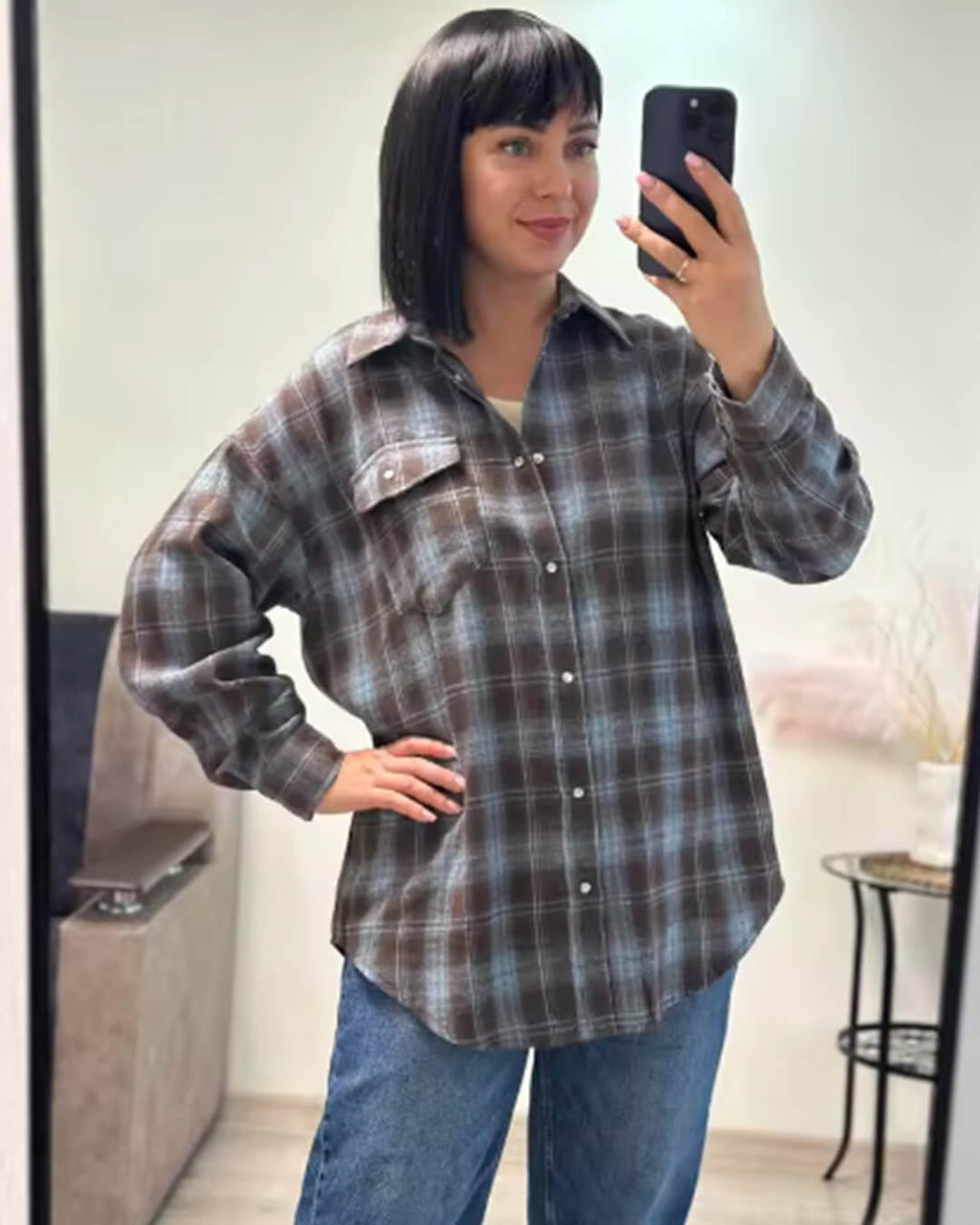 Melissa oversized kostkovaná košile