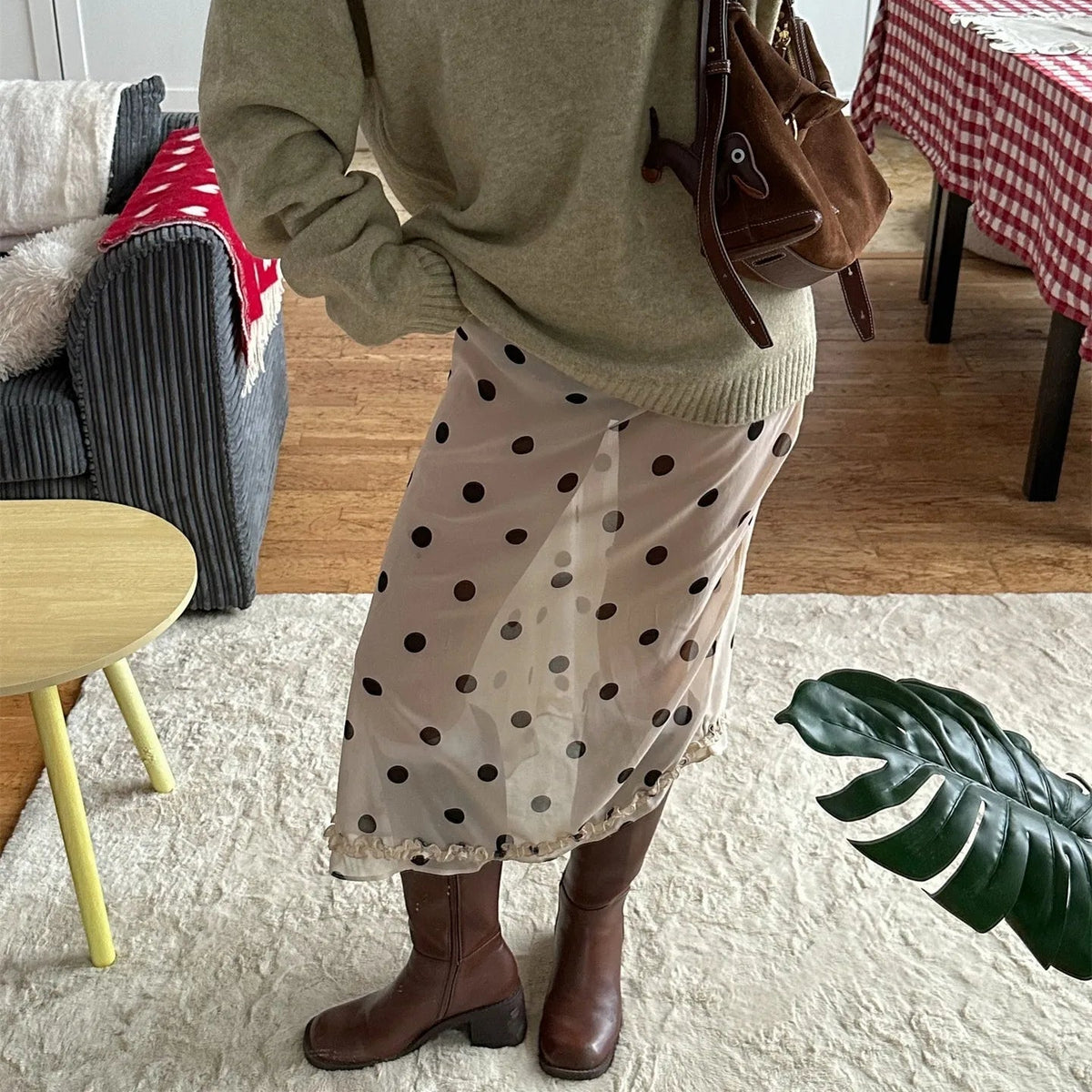 Bianca Mesh Dot Midi Sukně