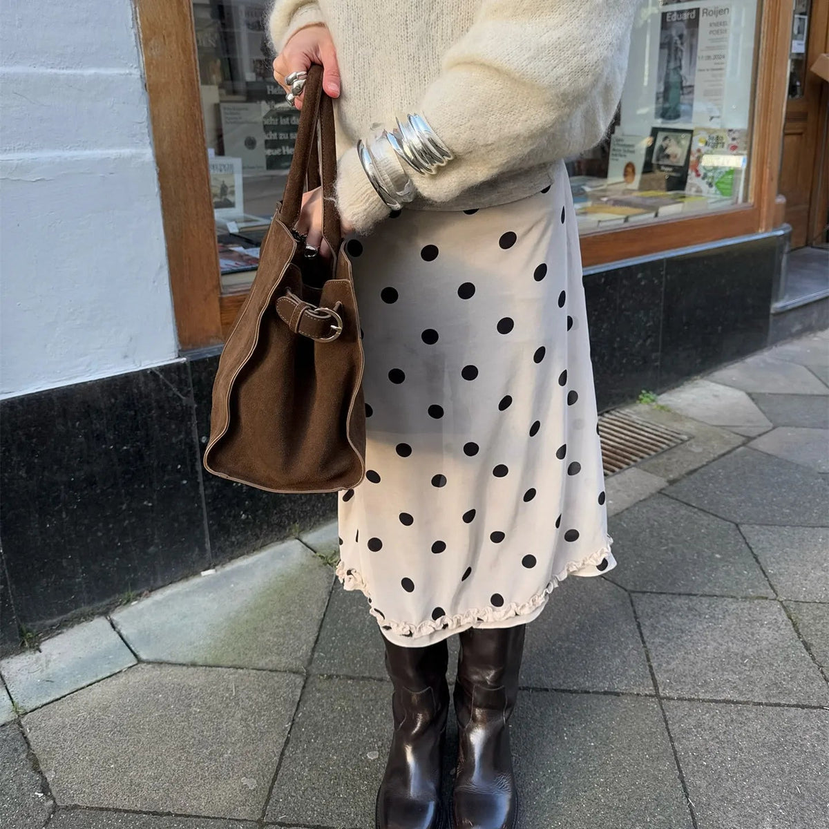 Bianca Mesh Dot Midi Sukně