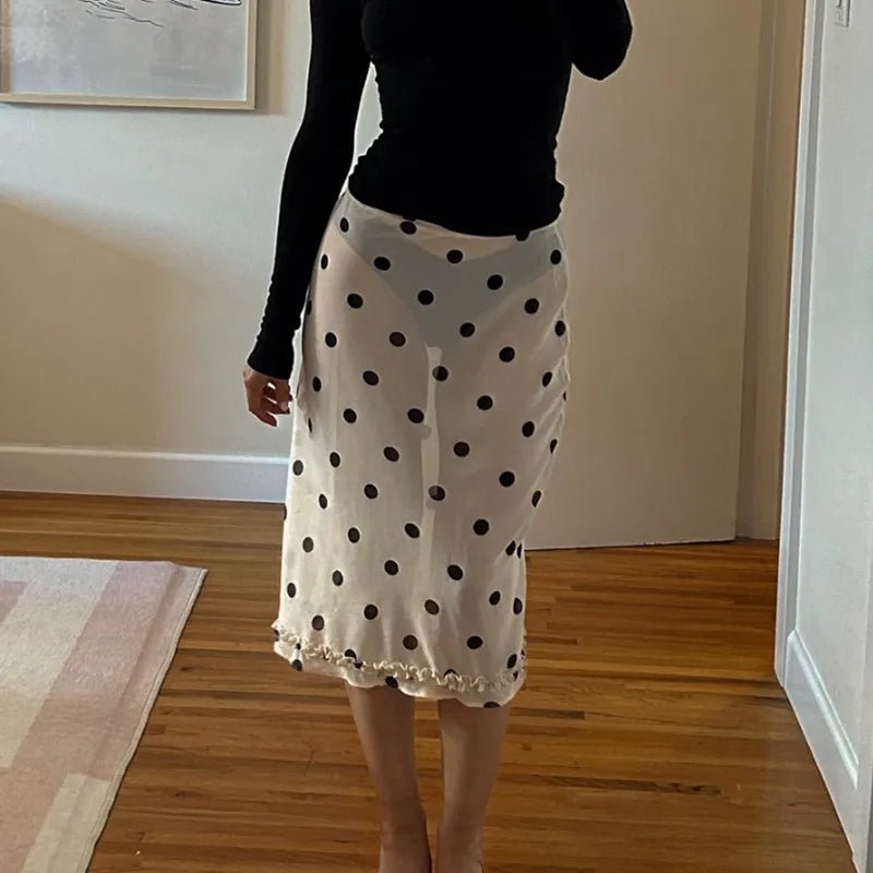 Bianca Mesh Dot Midi Sukně