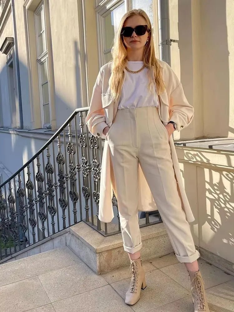 Sofia kalhoty s vysokým pasem a úzkým střihem