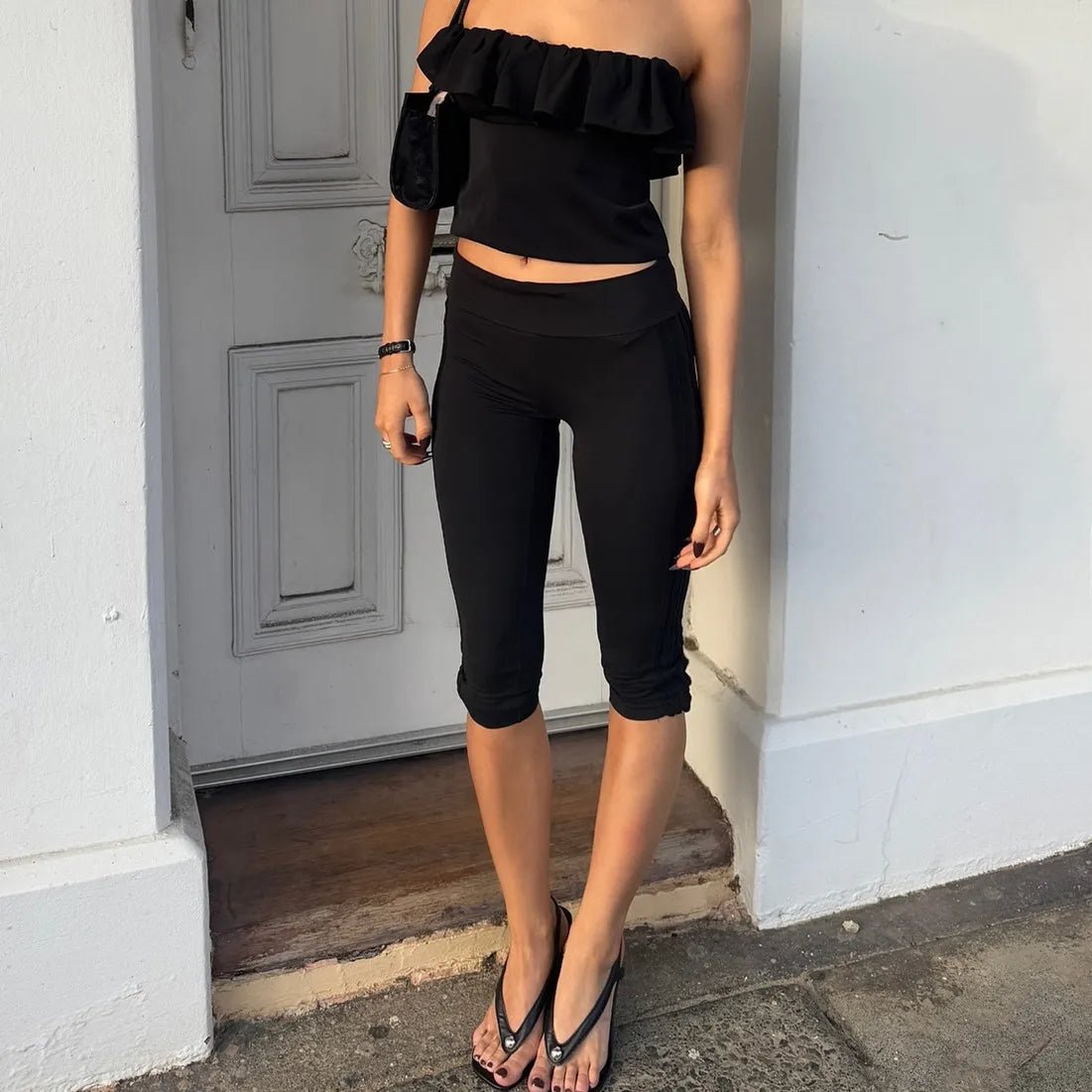 Millie split hem capri legíny