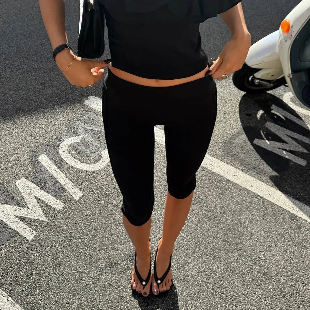 Millie split hem capri legíny
