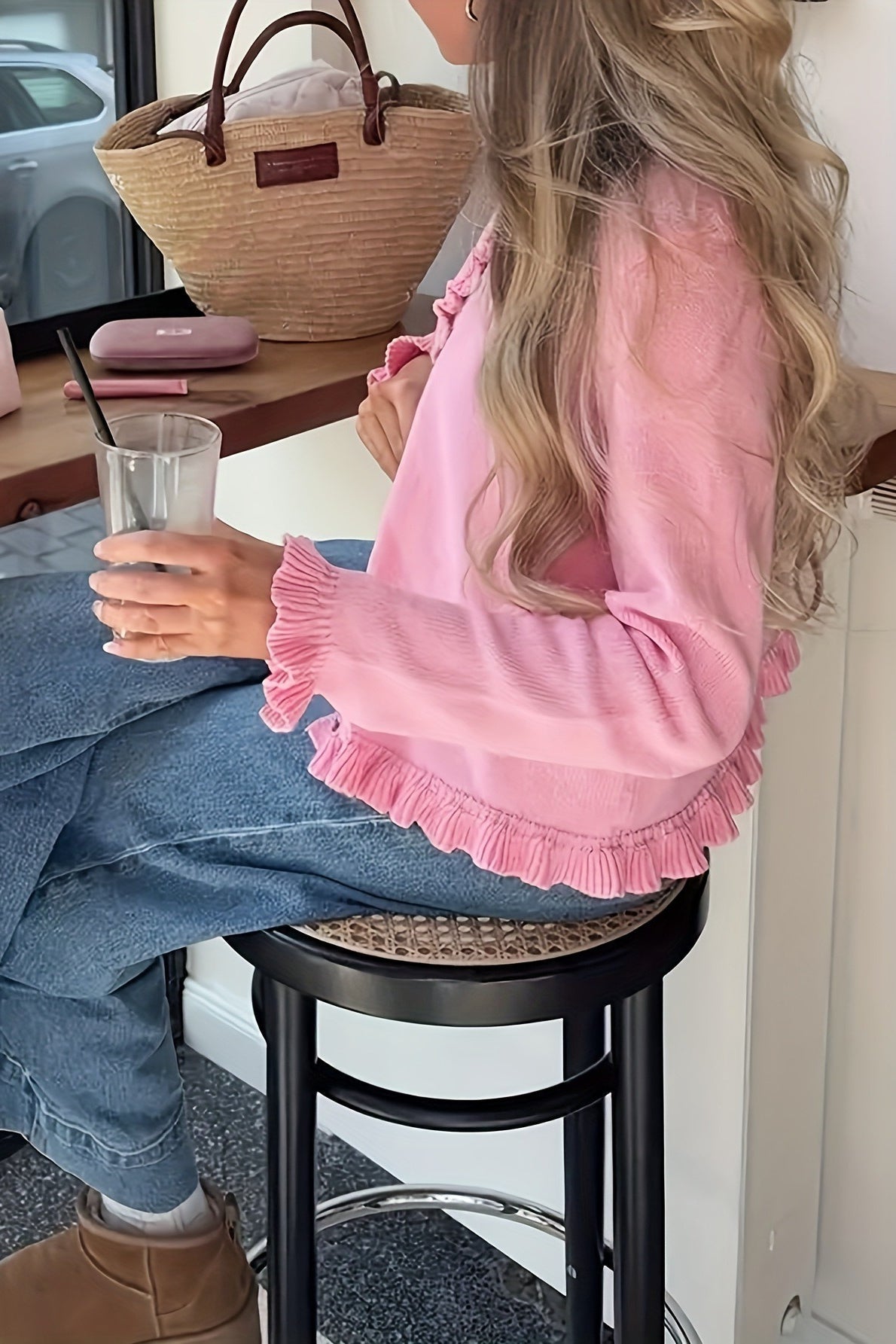 Ayla pletený kardigan s volánky
