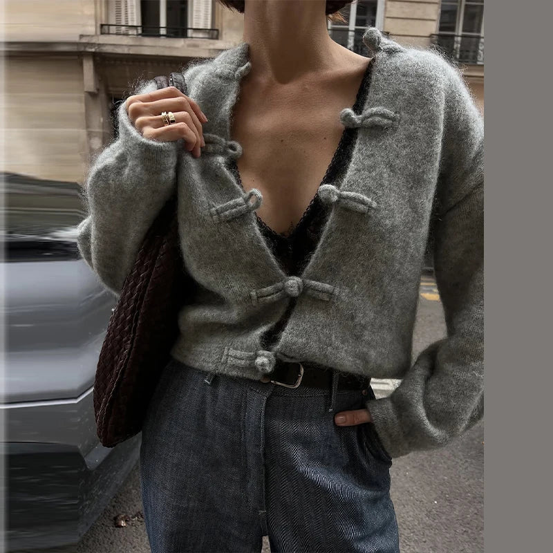 Lucy pletený cardigan šedý