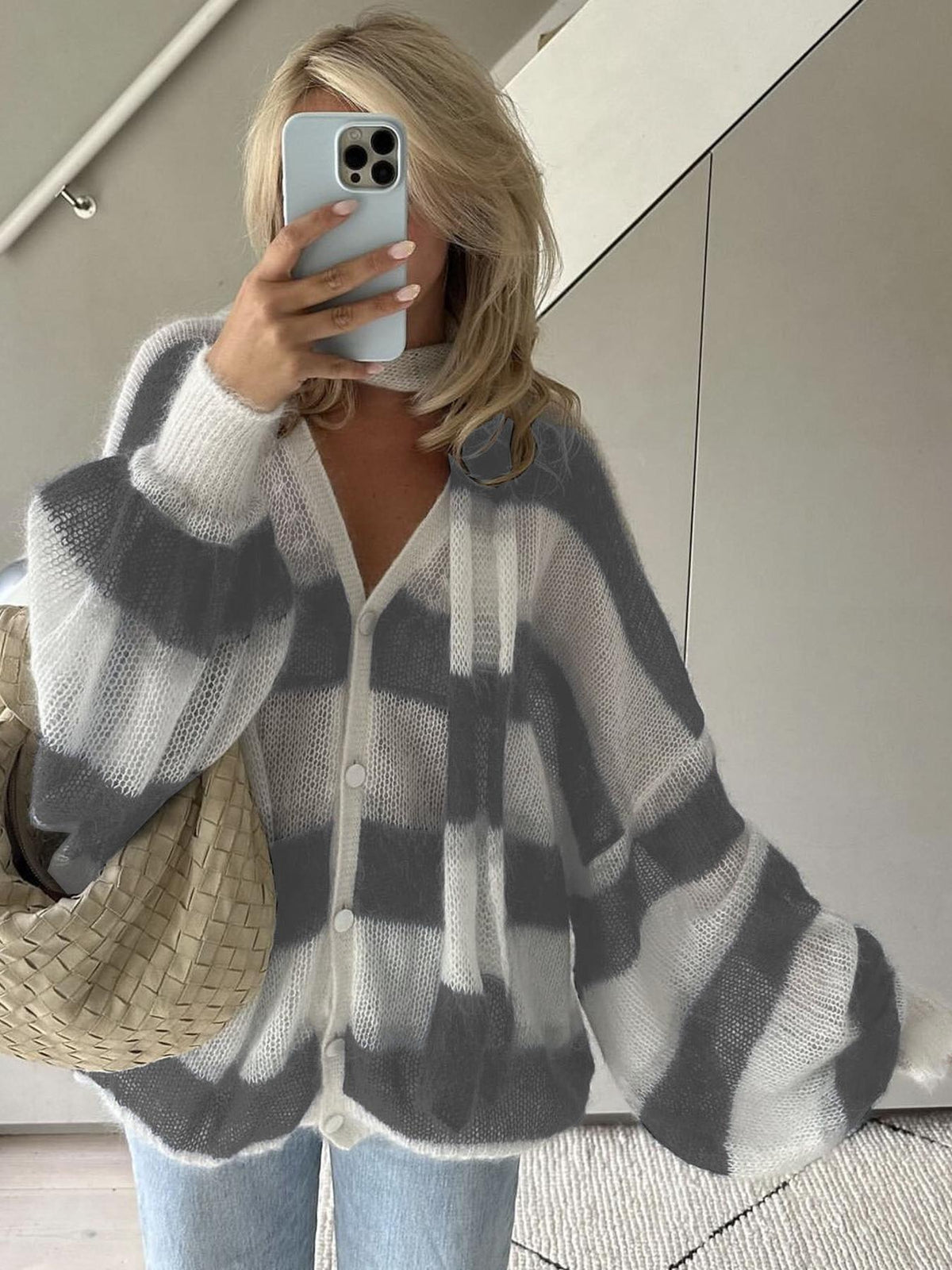 Christel volný pruhovaný kardigan