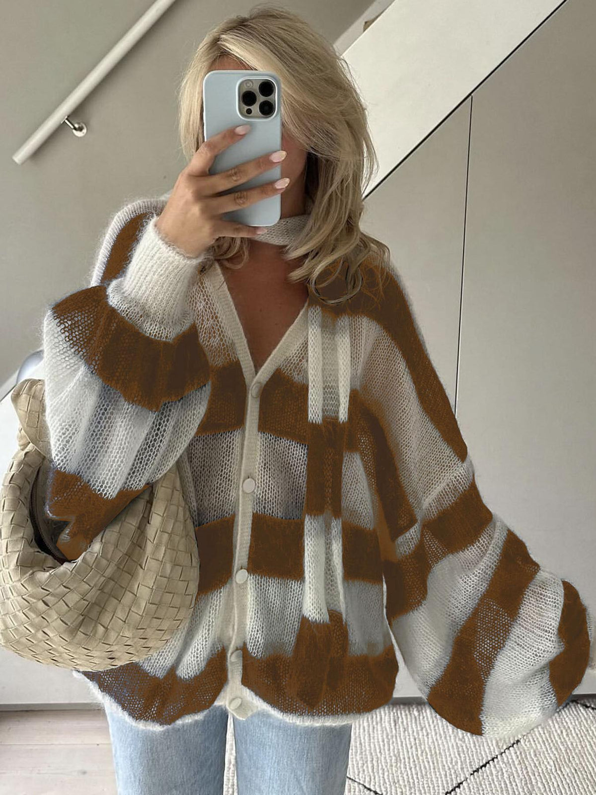 Christel volný pruhovaný kardigan