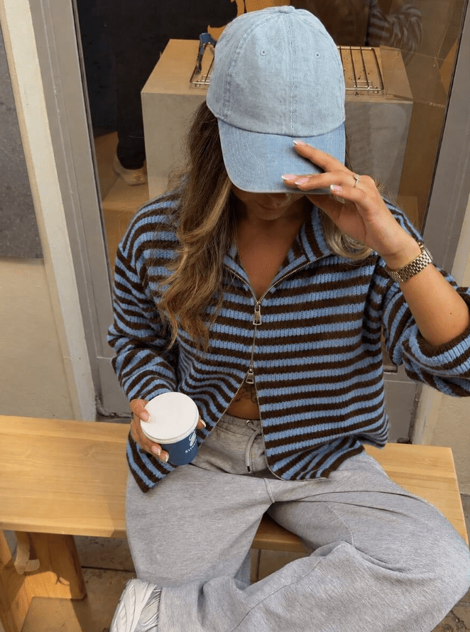 Pruhovaný pletený cardigan Valerie