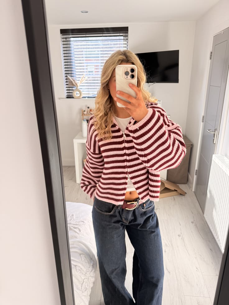 Pruhovaný pletený cardigan Valerie