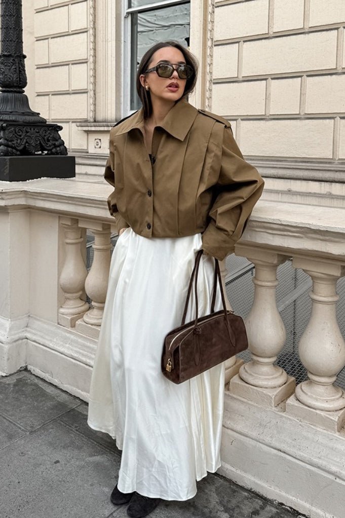 Gina krátká plisovaná utility bunda