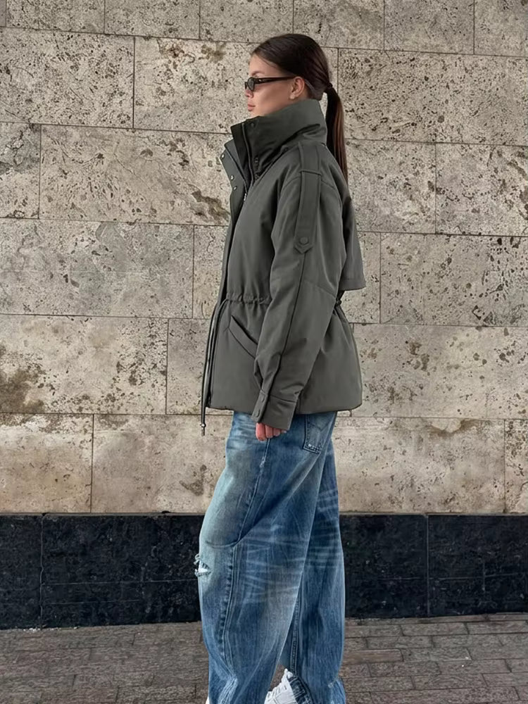 Prošívaná bunda Mary s oversized střihem a stahováním v pase