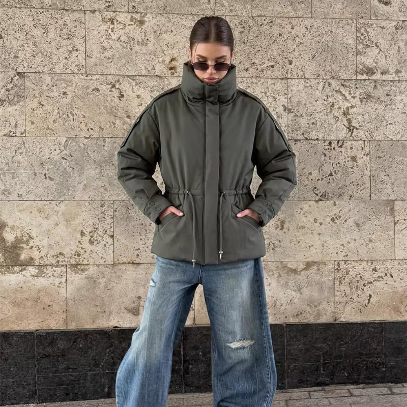 Prošívaná bunda Mary s oversized střihem a stahováním v pase