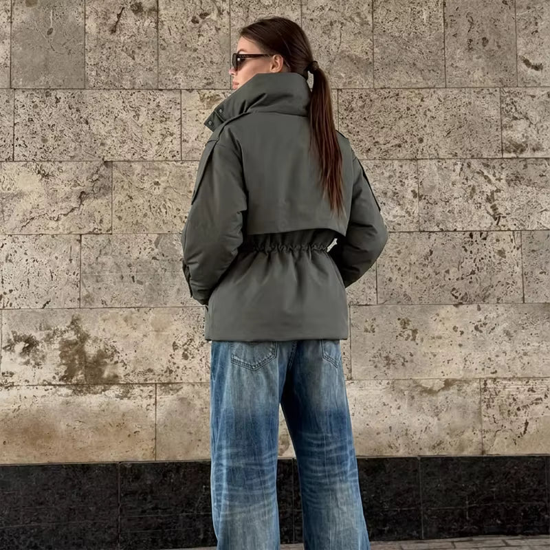 Prošívaná bunda Mary s oversized střihem a stahováním v pase