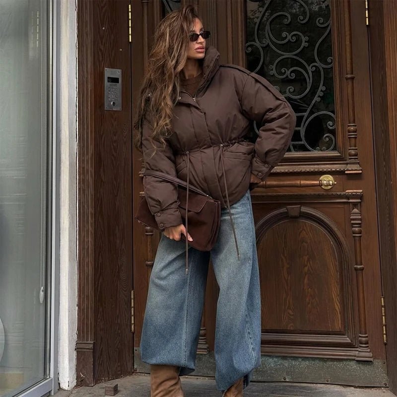 Prošívaná bunda Mary s oversized střihem a stahováním v pase