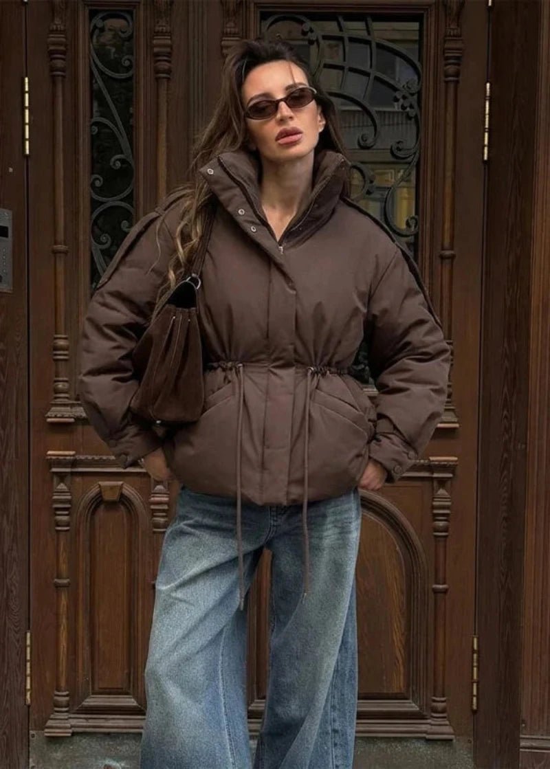 Prošívaná bunda Mary s oversized střihem a stahováním v pase