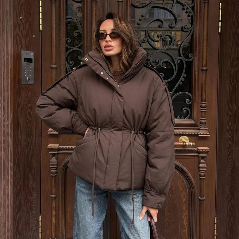 Prošívaná bunda Mary s oversized střihem a stahováním v pase
