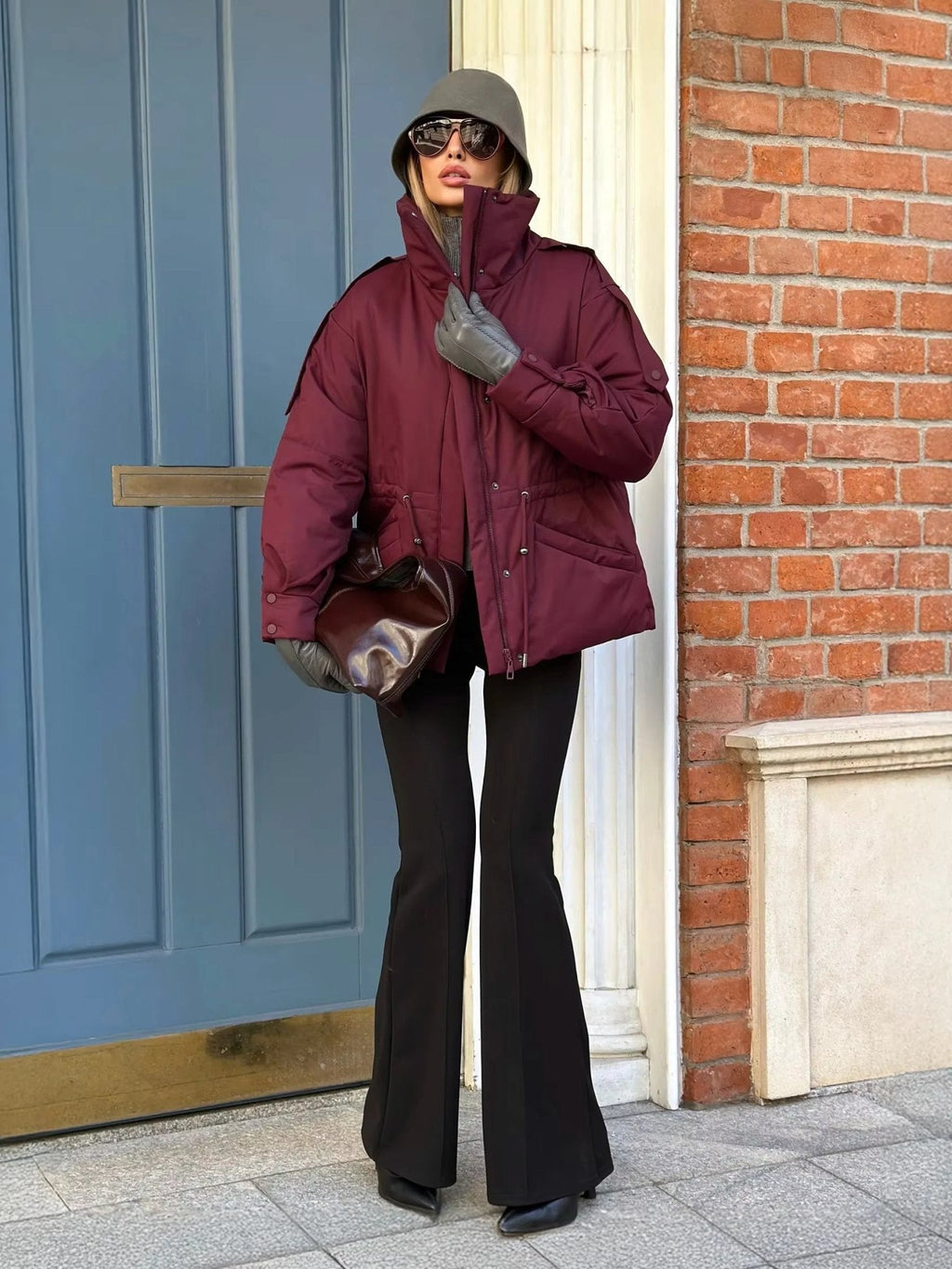 Prošívaná bunda Mary s oversized střihem a stahováním v pase