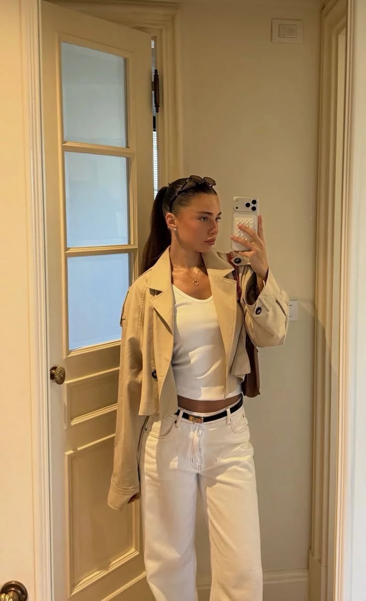 Natalie zkrácený dvouřadý trenčkot