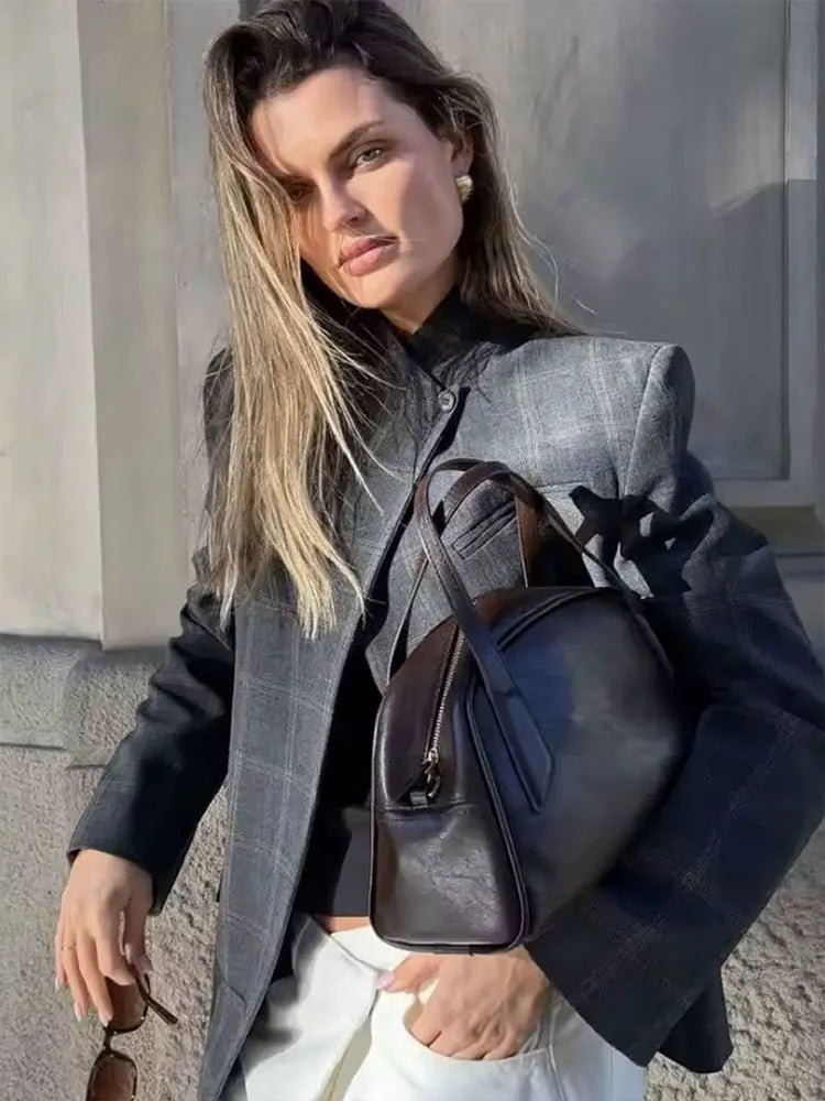 Aurelia kostkované sako se stojáčkem