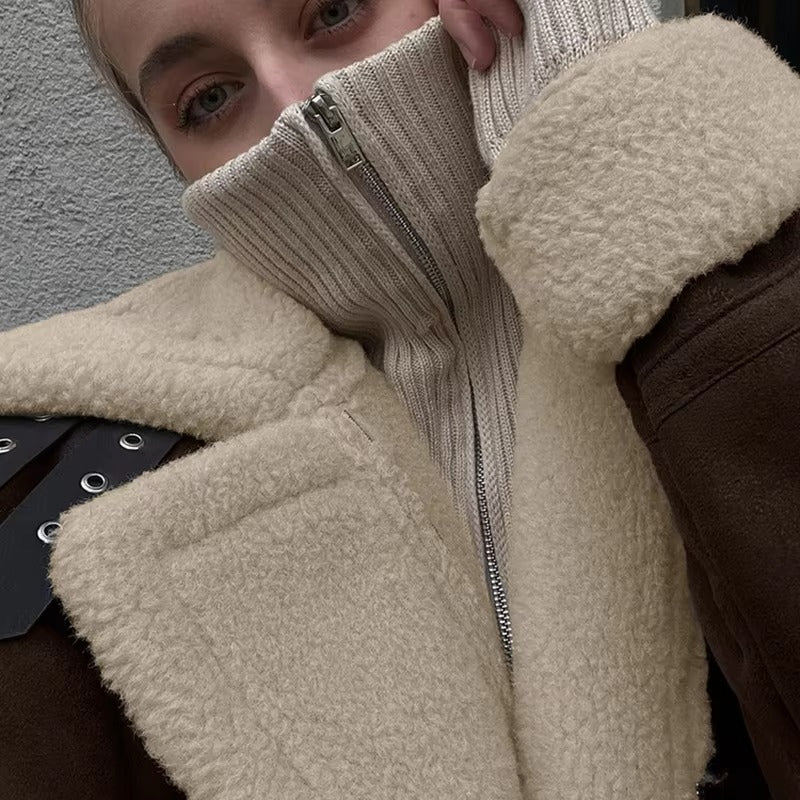 Aurora semišová bunda z umělé kůže