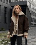 Aurora semišová bunda z umělé kůže