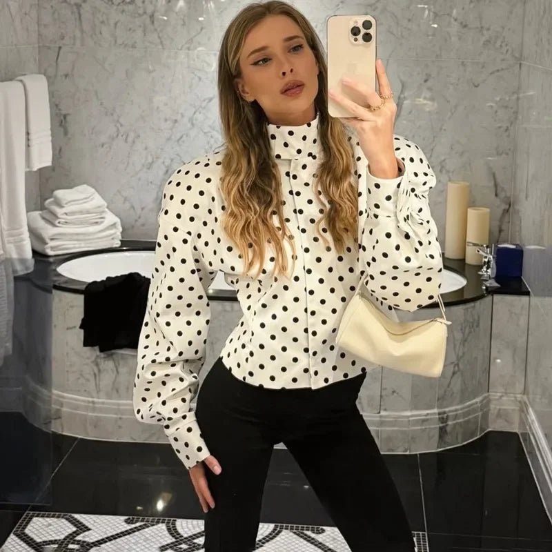 Caryl puntíkovaná bunda se stojáčkem