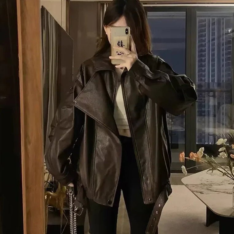 Carla asymetrická kožená bunda