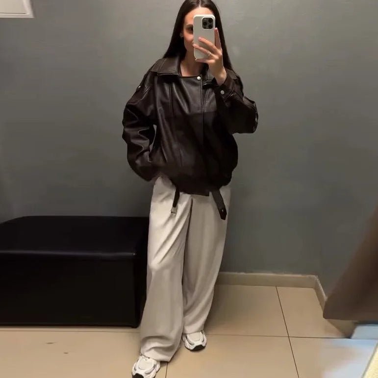 Carla asymetrická kožená bunda