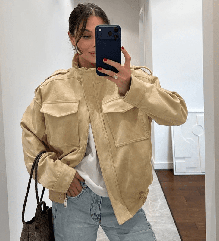 Elyssa semišová bomber bunda