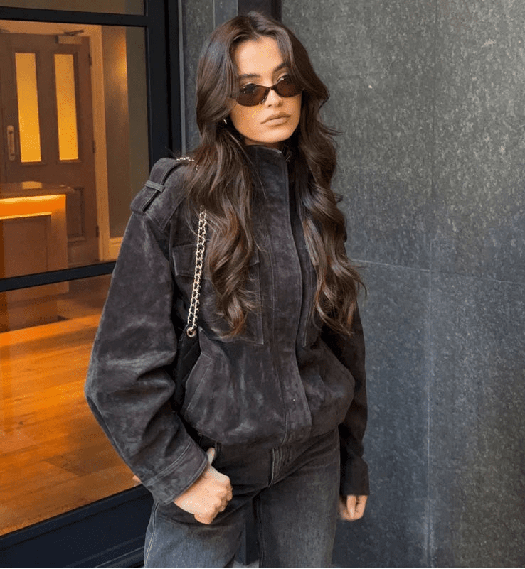 Elyssa semišová bomber bunda