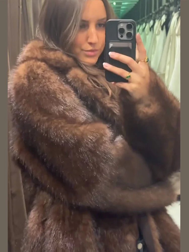 Jenny oboustranná bunda z umělé kožešiny a kůže