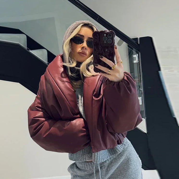 Kožená bunda Lara s klopami