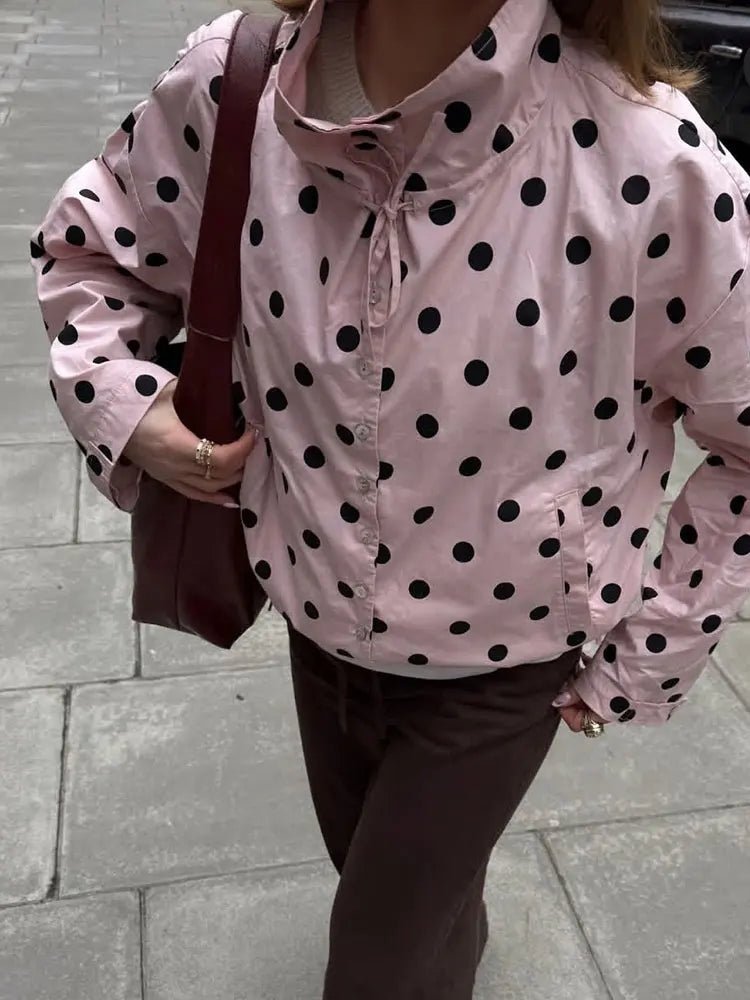 Margaret puntíkovaná bunda se stahovací šňůrkou