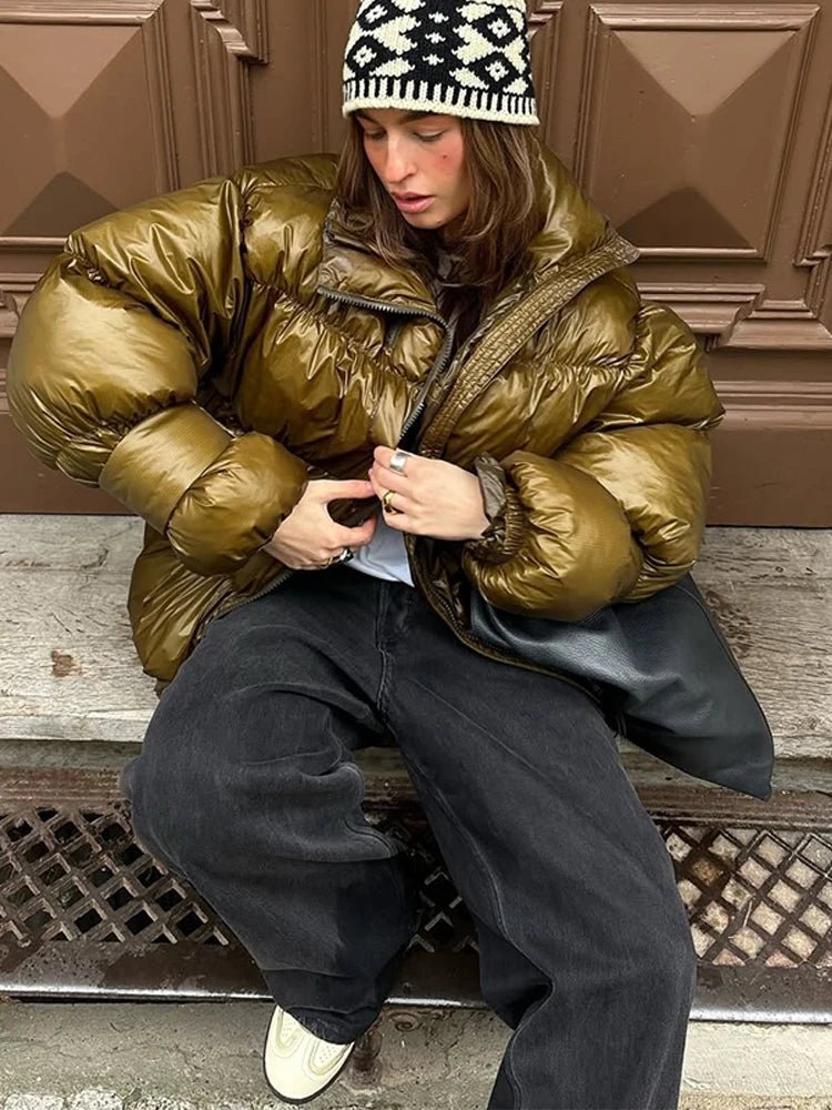 Olivia lesklá péřová bunda