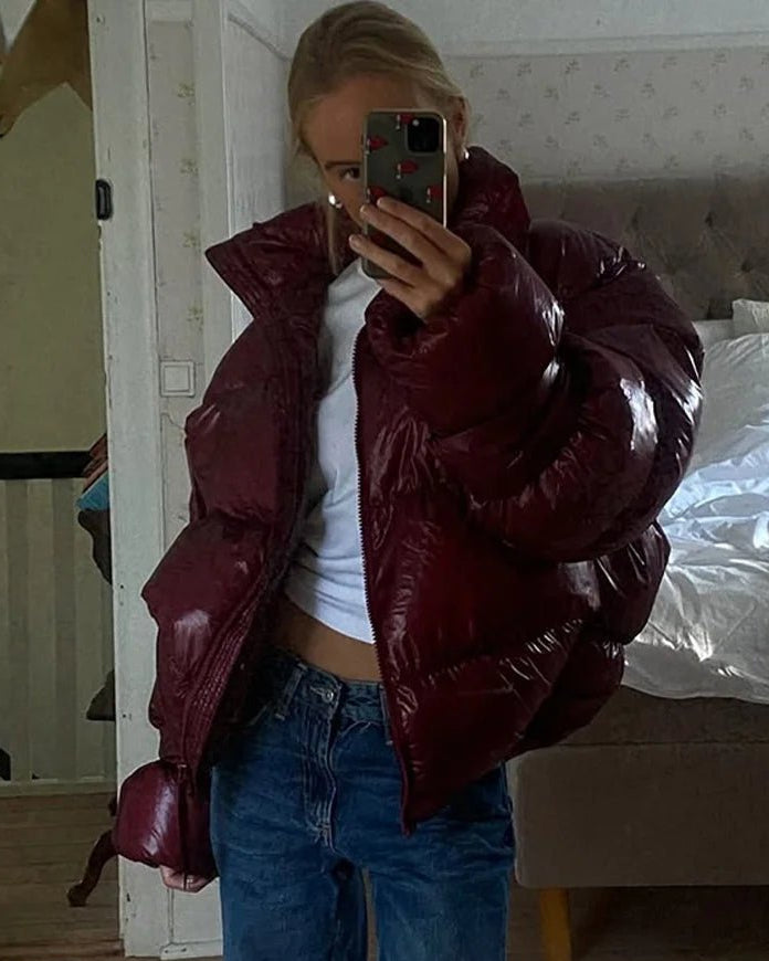 Olivia lesklá péřová bunda