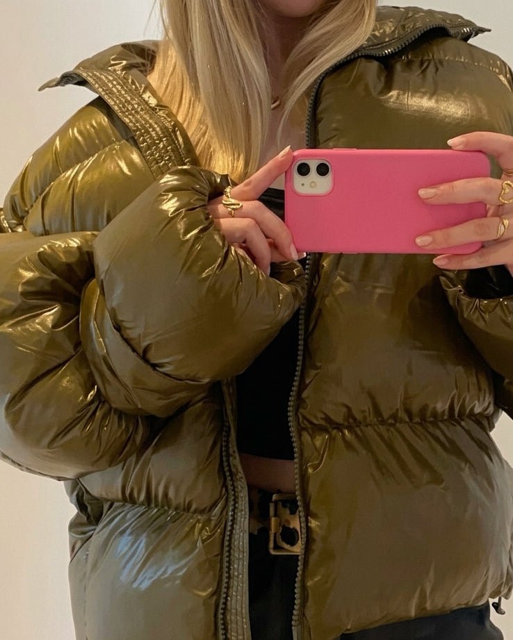 Olivia lesklá péřová bunda